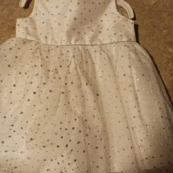 12 Month Baby Girl White, Silver Dress, Unicorn Jacket, Unicorn Pj's And Tops
