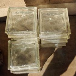 11 Glass Blocks 7.75" X 7.75" Used
