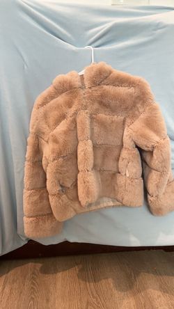 Cropped Faux Fur Coat Blush