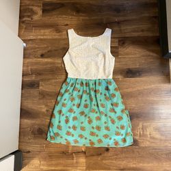 Brand New Woman’s City Triangle brand White and Green Lace Dress Up for Sale 