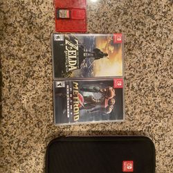 Nintendo switch games and travel case