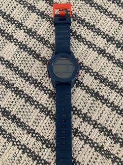 Nixon Blue Rubber Band With Orange Clasp Watch