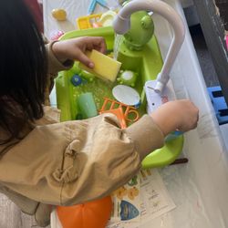 Kids Sink with Running Water, Play Sink with Automatic Water Cycle System