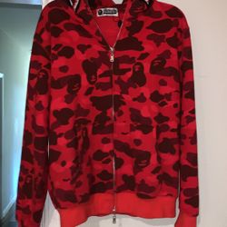 Bape Camo Hoodie Size Small Red