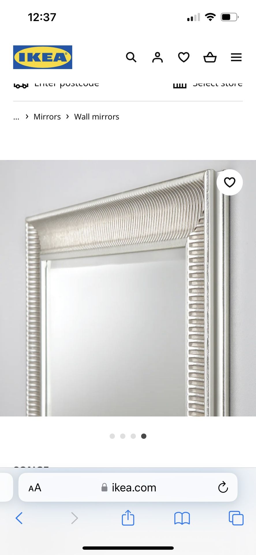 Ikea Silver Songe Mirror - 36” X 51” for Sale in Vista, CA - OfferUp