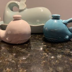 Glassware, Teapot, Salt/Pepper, Avon Collectibles Humming Birds Plates And Glass