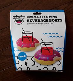 Inflatable Donut Beverage Boats - 2 pack New