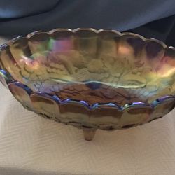 Vintage Indiana Carnival Glass Fruit Bowl