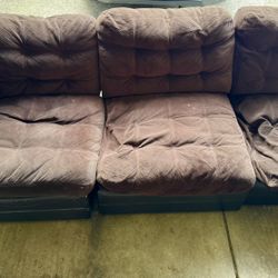 Brown Couch With 3 Removable Pieces, FREE! 