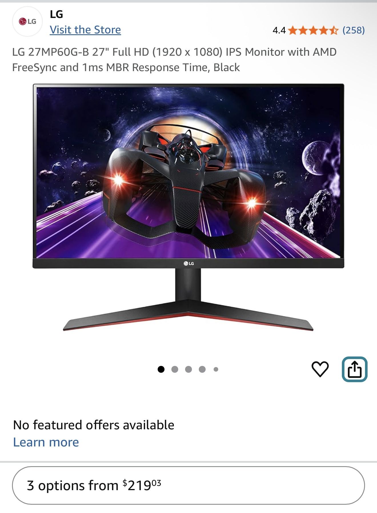 🖥️ ASUS 27” 1080p IPS Monitor – Gaming- Great Condition! (2 Available)