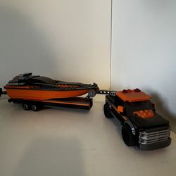 Lego Truck Trailer and Speed Boat