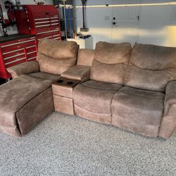 Lazy boy Suede L Shaped Couch
