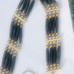 Antique Indian Original Beaded Worrier Necklace