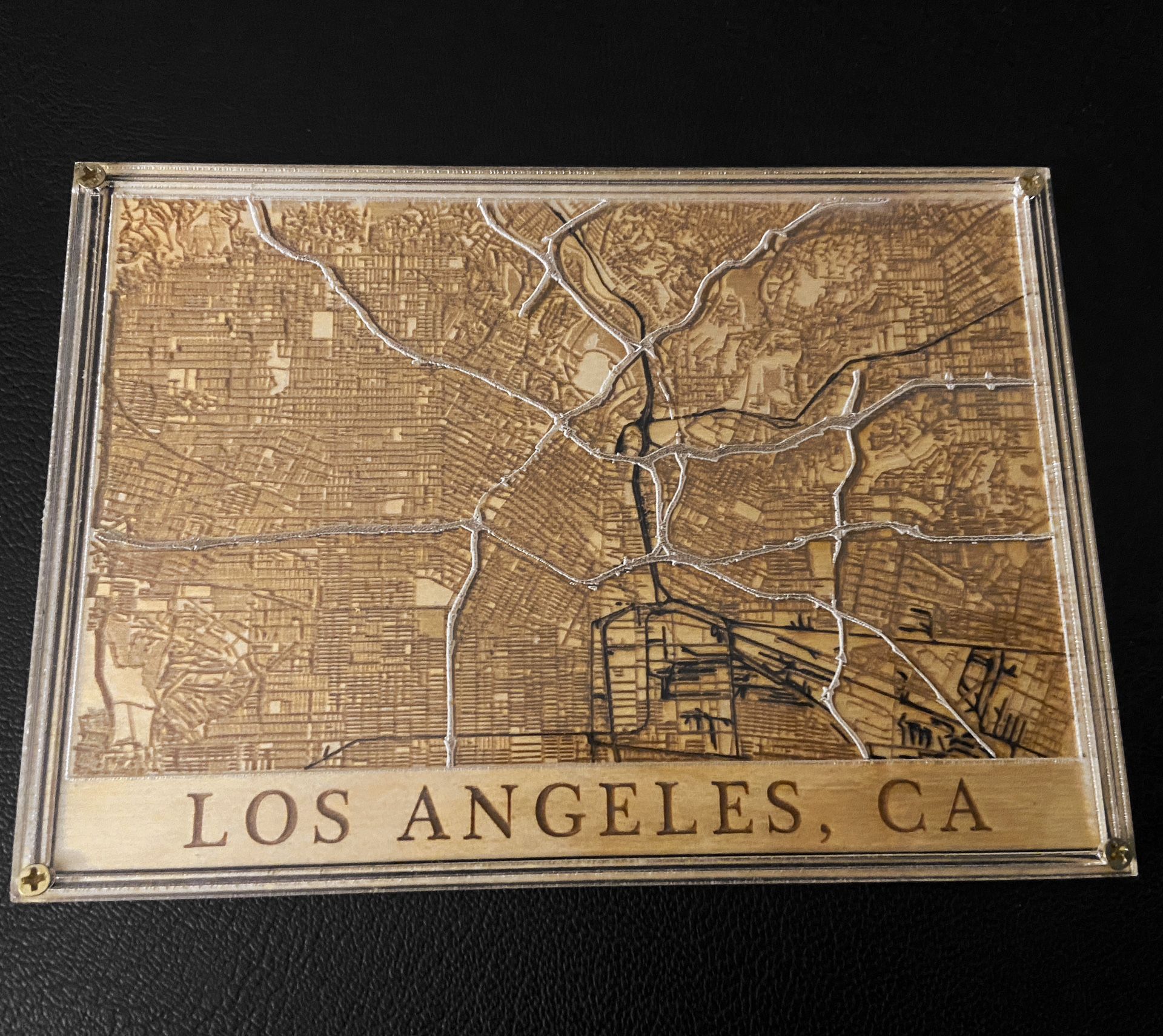Los Angeles LA Wood Acrylic Map