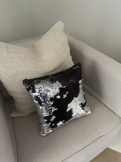 Two Tone Sequin Small Accent Pillow