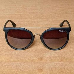 NEW Nectar Remi black frame amber brown gradient lens adult unisex browbar brow bar polarized sunglasses