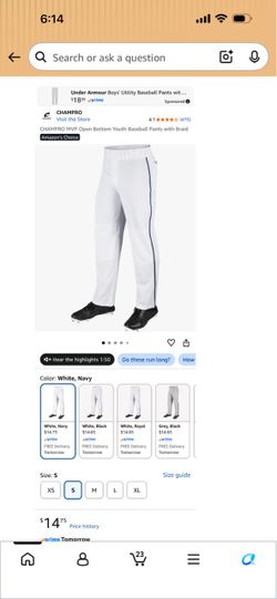 Champro MVP Youth Baseball Pants with Braid