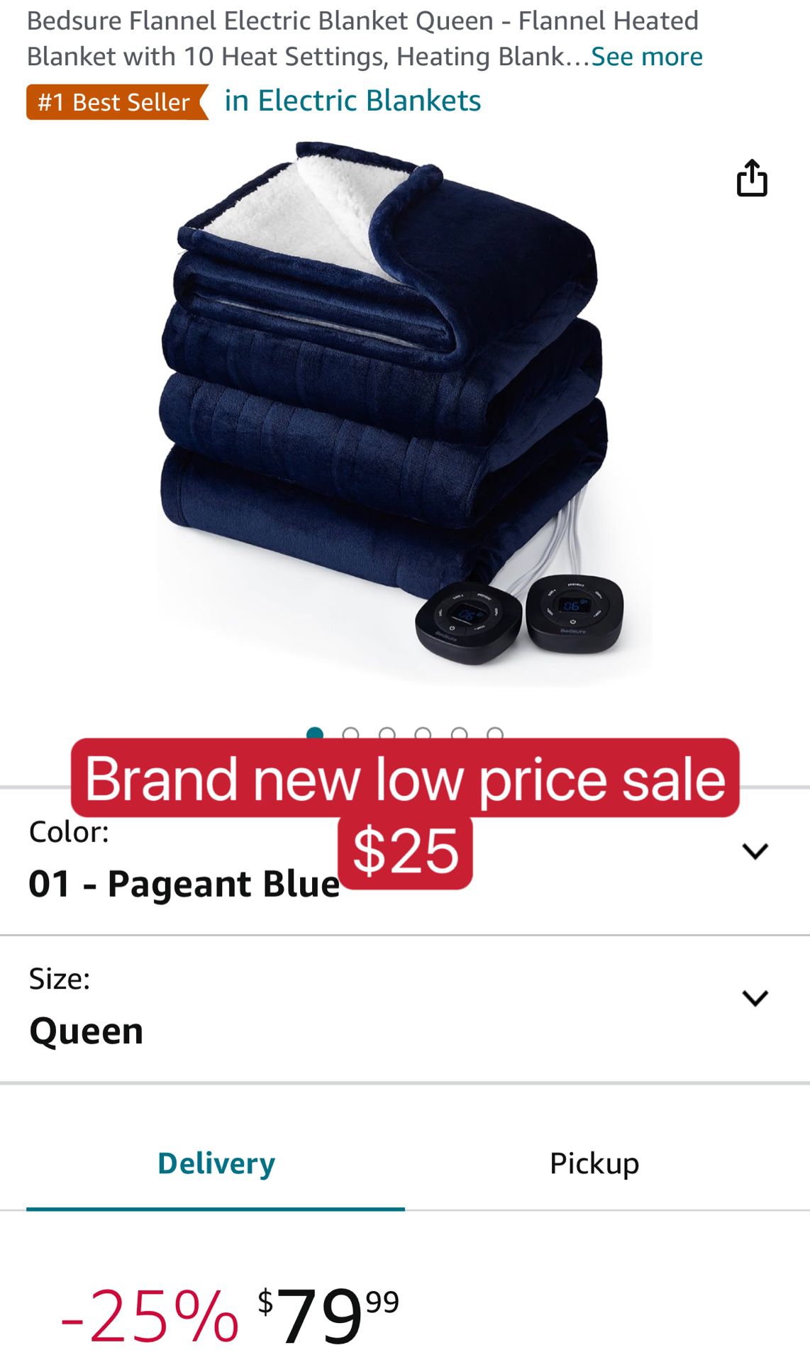 Flannel Electric Blanket Queen - Flannel Heated Blanket with 10 Heat Settings, Heating Blanket with 10 Time Settings, 8 hrs Timer Auto Shut Off, and D