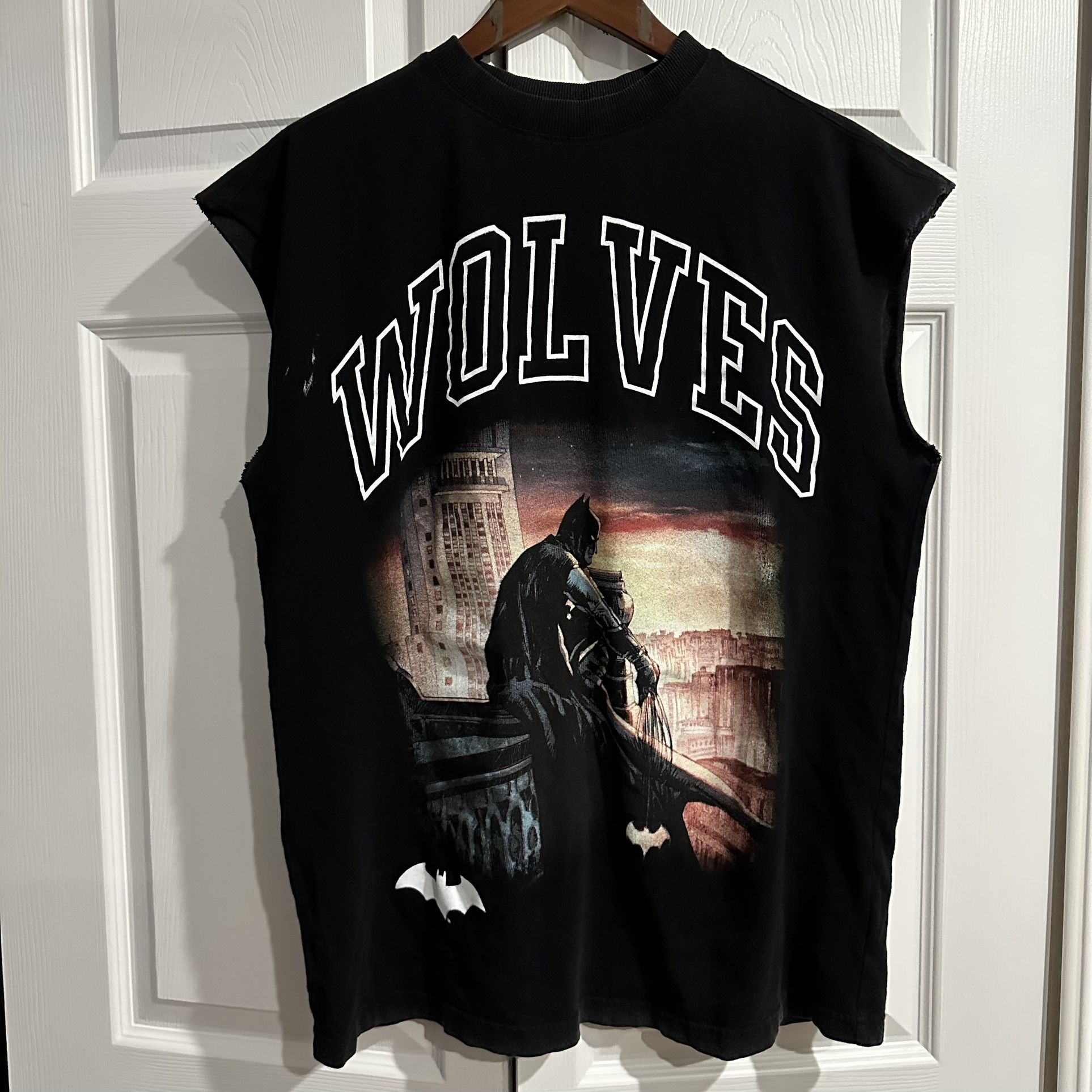 SIZE SMALL DARC SPORT RISE "PREMIUM" MUSCLE TEE VINTAGE BLACK NIGHT SKY BATMAN
