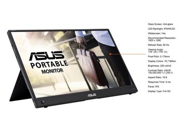 ASUS ZenScreen Go 15.6" 1080P Wireless Portable Monitor (MB16AWP) - Full HD, NEW