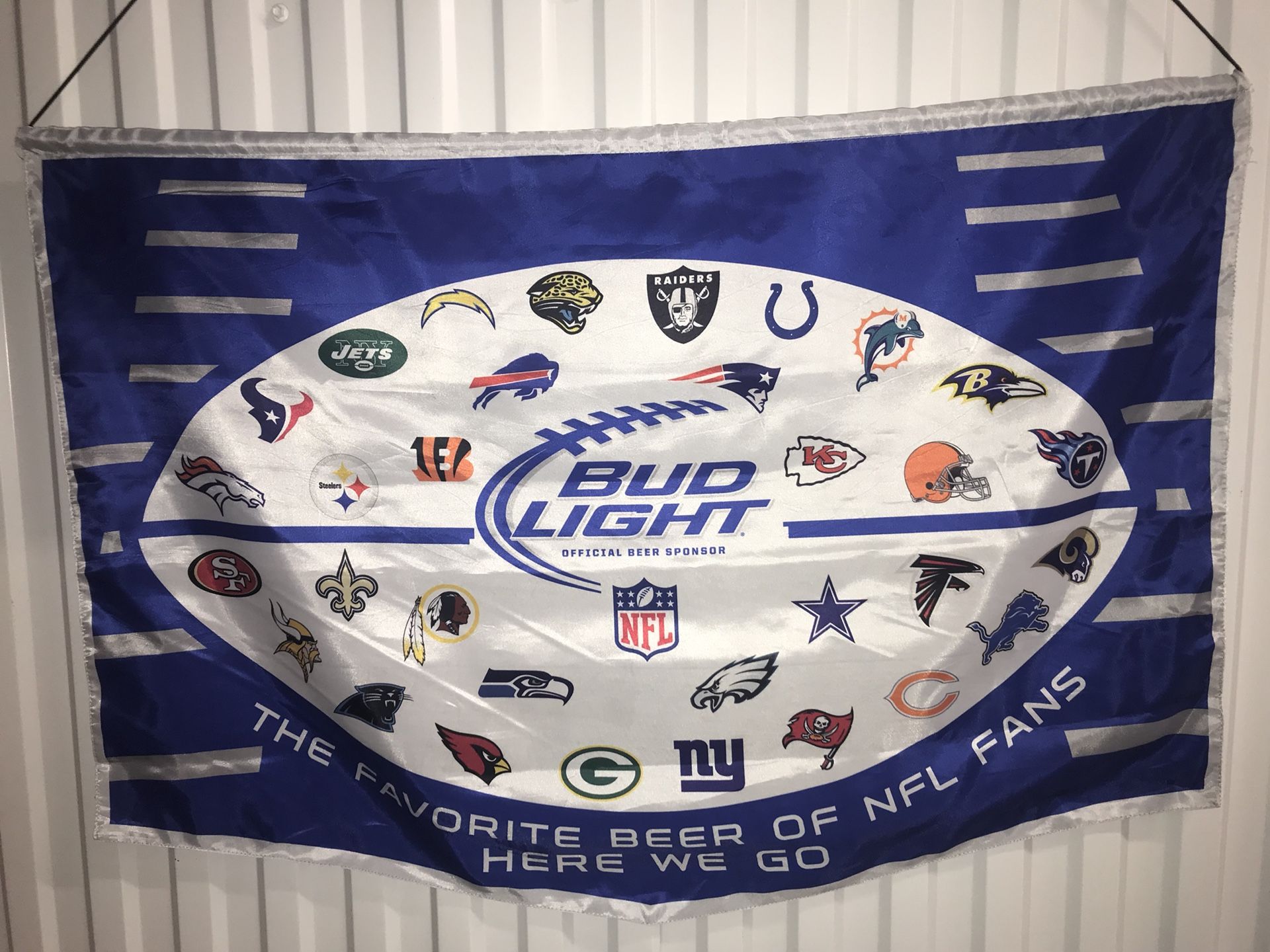 Bud light NFL football banner silk material