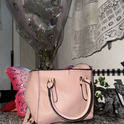 Pink Leather Crossbody Purse (read description)