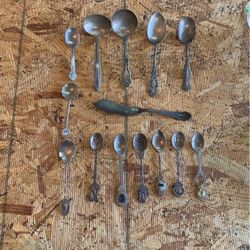 Old Collectible Engraved Spoons
