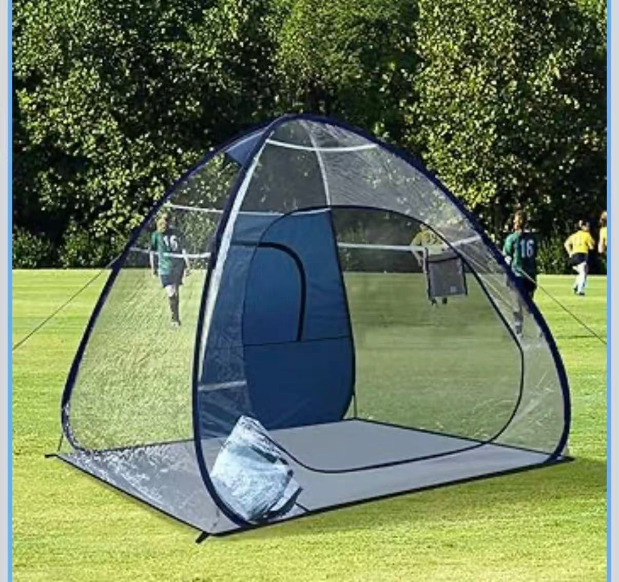 Sports Tent All Weather Clear PVC Camping Pod for Camping, Soccer, Football, and Ice Fishing (3 Person Tent Blue)