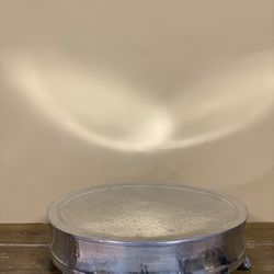 Silver Aluminum Round Cake Stand 21.75” Diameter