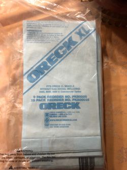 Oreck XL vaccum bags