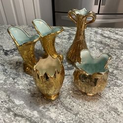 Gold Dipped vintage vases