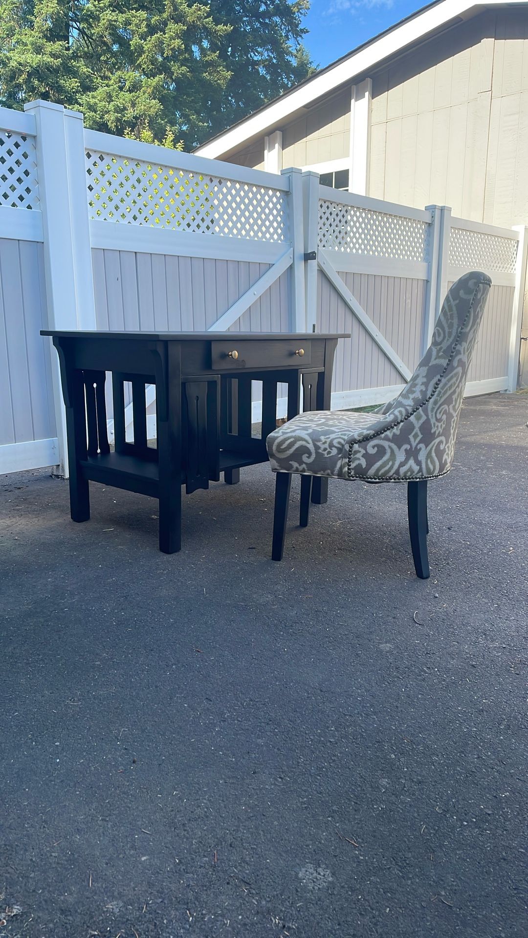 Refurbished Antique Desk With Chair
