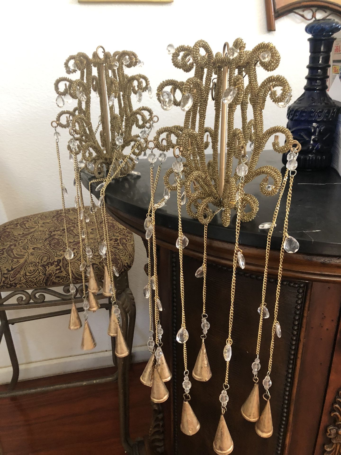 New Wind Chime Pair Gold  30”