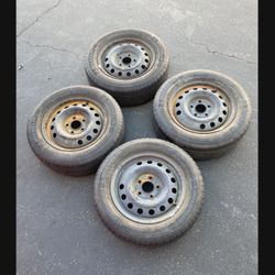 4 — 195/65r15 5x4.5 5x114.3 Stock Civic Rims Wheels With Good Michelin 80% Treads Tires!!!