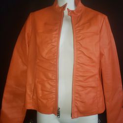 Women's Leather Orange 🍊 Wilson Leather Jacket