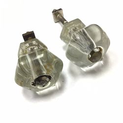 Antique Glass Drawer Pulls Knobs (Set of 2)