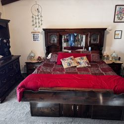 Solid Wood King Size Water Bed Frame & Set