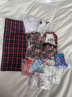Barbie/doll Clothes . Robe, Vest ,2 Shirts , Skirts 