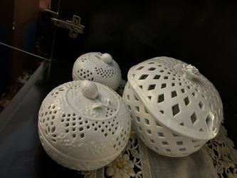 3 Piece Set Potpourri Pocelaine Bowl