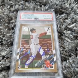 Bobby Dalbec Signed 2021 Topps Series 1 RC #26 /2021 Psa/Dna Gem Mint 10 AUTO
