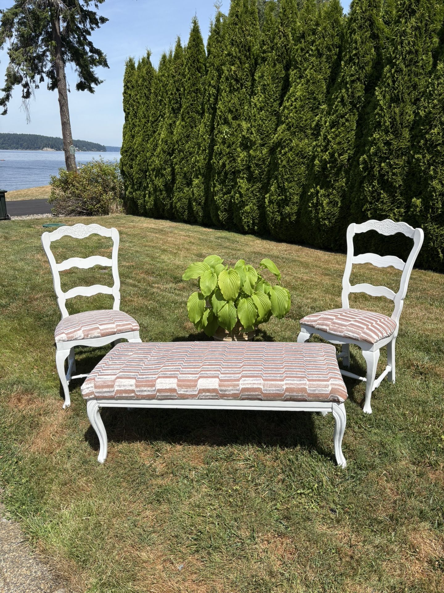 Bench And 2 Chairs For Wedding, Showers, Parties Or Decorations