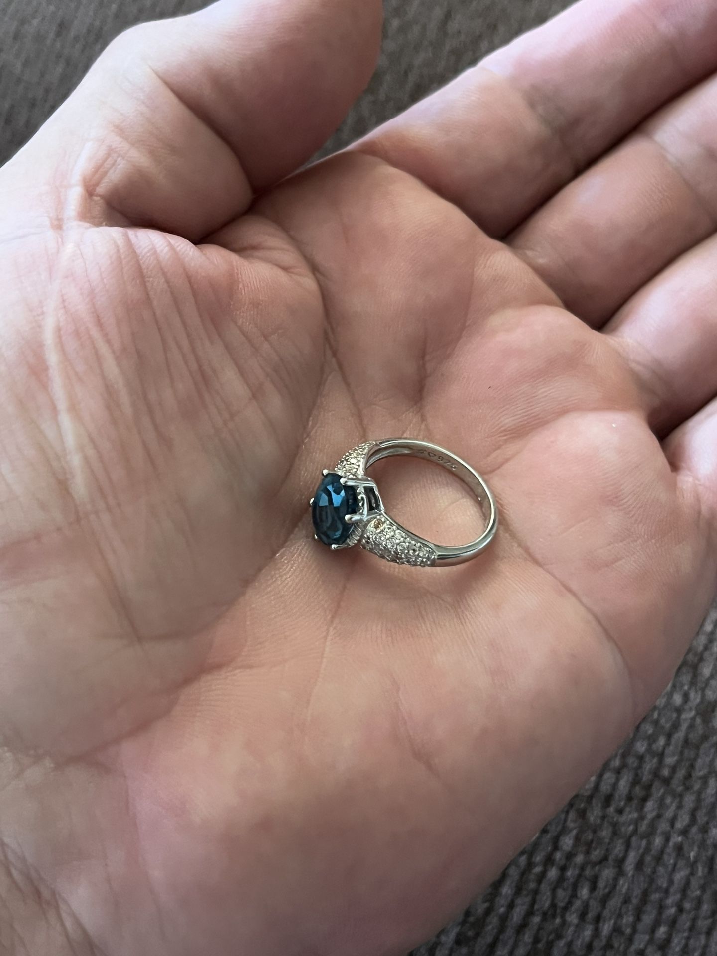 JTV Fine Jewelry Dark Blue Stone Ring