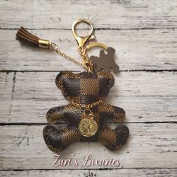 LoVe Checkered Bear Keychain