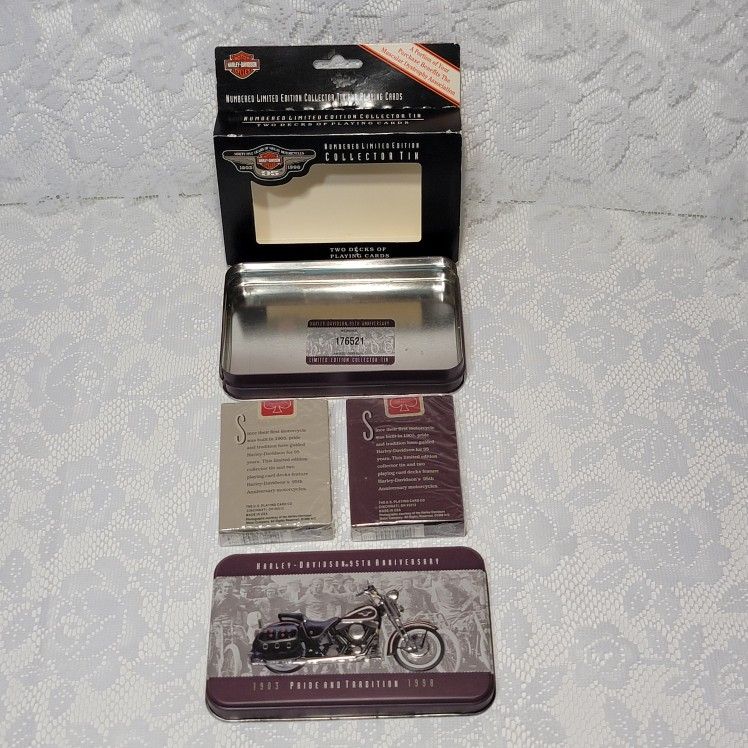 Harley-Davidson Numbered Limited Edition Collector Tin 2 Decks Playing Cards Set