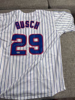 Michael Busch Signed Autograph Custom Jersey - Beckett Coa - Chicago Cubs