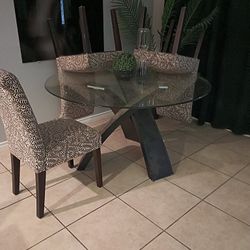 Glass Round Dining Table Chairs Not Included