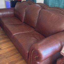 Brown Leather Set Of 2 Sofas Barely Used