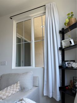 White blackout curtains