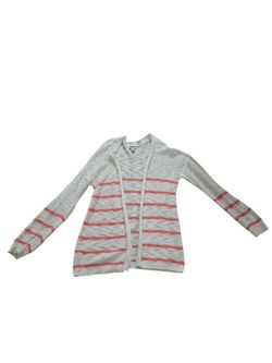 Arizona Jeans white/pink long open lightweight cardigan, L. EUC.