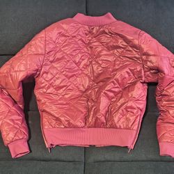 OFFLINE By Aerie Sherpa Lined Puffer Bomber Jacket Size Medium Plum Color | eBay